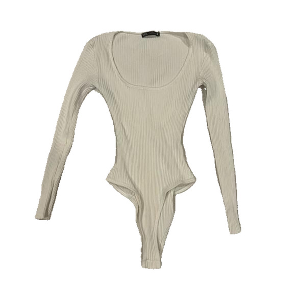 ZARA white long sleeve bodysuit - Picture 1 of 3